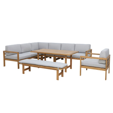 NORDIC Set mobilier terasă/grădină, fotoliu, banchetă, colțar și măsă