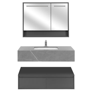 VULCANO Set mobilier baie, mască lavoar, lavoar și dulap baie suspendat