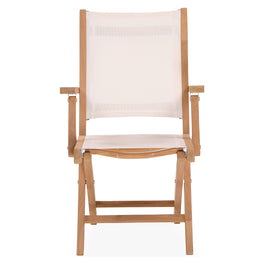 ATEJA Set mobilier terasă/grădină, 2 scaune pliabile cu brațe