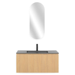 BRUNO Set mobilier baie, mască lavoar, dulap suspendat și lavoar