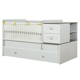 GRACE Pat bebe, 80x180cm, convertibil in junior, somieră și comodă incluse