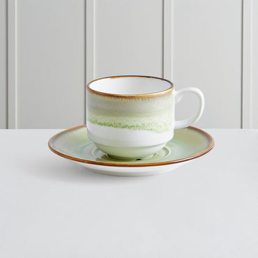 TERRA Set ceșcuță și farfurioară, porțelan, 210ml