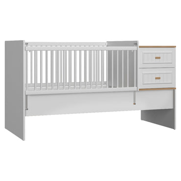 MATHEO Pat bebe, 80x180cm, convertibil in junior, somieră și comodă incluse