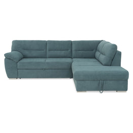 CELIA Canapea extensibilă, șezlong stânga/dreapta, spațiu depozitare, stofă