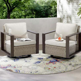 LONDON Set mobilier terasă/grădină, 2 fotolii rotative