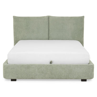 LAMPANG Pat tapițat, 160x200cm, somieră rabatabilă și ladă depozitare incluse