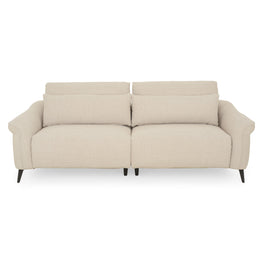 CARVER Canapea 3 locuri, 2 reclinere electrice și mecanism tetiere, stofă