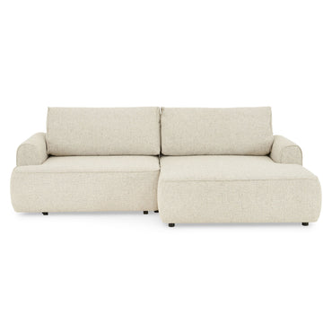 LESLY Colțar 3 locuri extensibil, șezlong stânga/dreapta, ladă depozitare, stofă