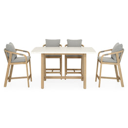 ASHEN Set mobilier terasă/gădină, masă și 4 scaune bar