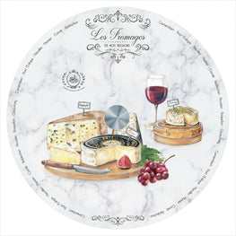 LES FROMAGES Platou servire rotativ, sticlă, D.32cm