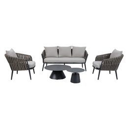 NICOSIA Set mobilier terasă/grădină, 2 fotolii, canapea și 2 măsuțe