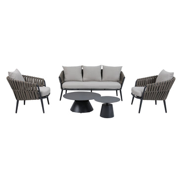 NICOSIA Set mobilier terasă/grădină, 2 fotolii, canapea și 2 măsuțe