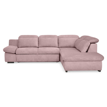 DAMIAN Colțar extensibil, șezlong stânga/dreapta, mecanism tetiere și braț, spațiu depozitare inclus, stofă