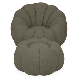 KITRIDGE Set mobilier, fotoliu rotativ și taburet