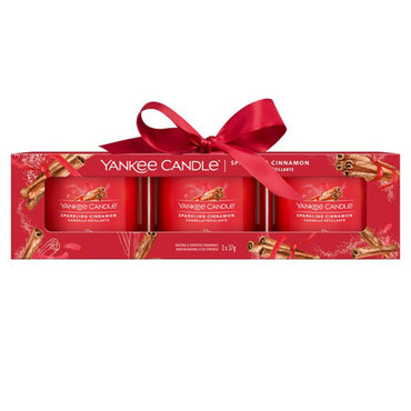 SPARKLING CINNAMON Set 3 lumânări mini în sticlă