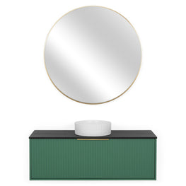 HORIK Set mobilier baie, mască lavoar, top lavoar, lavoar ceramic și oglindă