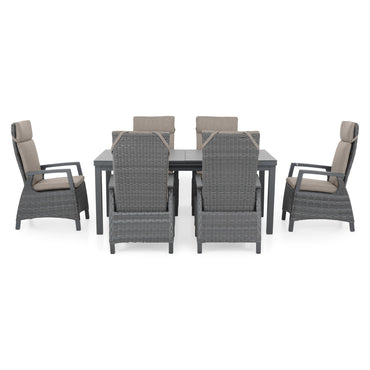 BAKU Set mobilier terasă/grădină, 6 scaune și masă extensibilă