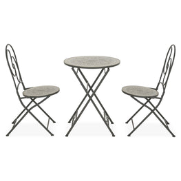 NUEVO Set mobilier terasă/grădină, 2 scaune și masă