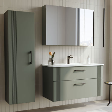 BARI Set mobilier baie, mască lavoar, lavoar, dulap suspendat, coloană