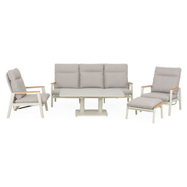 PERUGIA Set mobilier terasă/grădină, 2 fotolii, canapea, taburet și masă