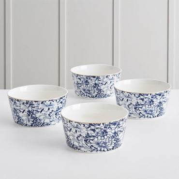 INDIGO Set 4 boluri, porțelan, D.14cm