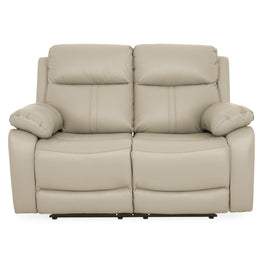 HUDSON Canapea 2 locuri, 2 reclinere manuale, piele naturală