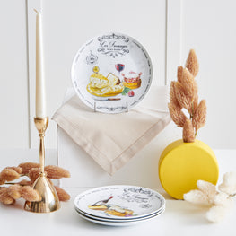 LES FROMAGES Set 4 farfurii, porțelan, D.19cm