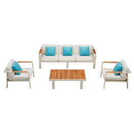 NOFI Set mobilier terasă/grădină, 2 fotolii, canapea și masă