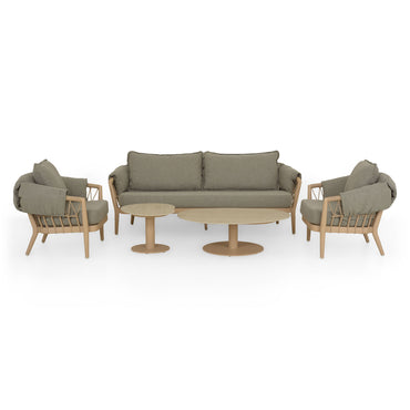 RIVERA Set mobilier terasă/grădină, 2 fotolii, canapea și 2 măsuțe