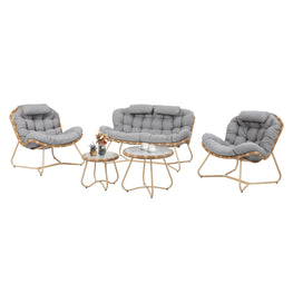 MINSK Set mobilier terasă/grădină, 2 fotolii, canapea și 2 măsuțe