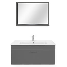 GENEL Set mobilier baie, mască lavoar, oglindă și lavoar