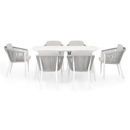 ORSO Set mobilier terasă/grădină, 6 scaune și masă