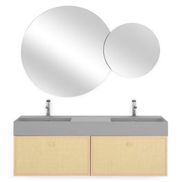 HEXIS Set mobilier baie, mască lavoar, lavoar, 2 oglinzi