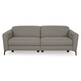 CLARKTON Canapea 3 locuri 2 reclinere electrice, mecanism tetiere, piele