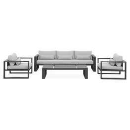 FERMO Set mobilier terasă/grădină, 2 fotolii, canapea 3 locuri și măsuță