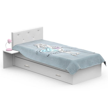 FANCY MINT Pat copii, tablie tapițată și somieră inclusă