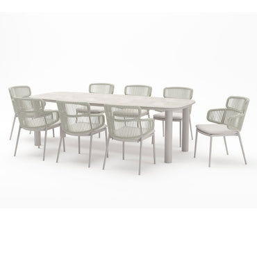 BILBAO Set mobilier terasă/grădină, 8 scaune și masă