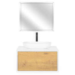 FIONA Set mobilier baie, mască lavoar, oglindă LED și lavoar