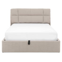 FULTON Pat tapițat, somieră rabatabilă și ladă depozitare incluse