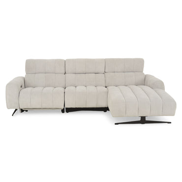 WELBY Colțar, recliner electric, șezlong stânga/dreapta, mecanism tetiere, stofă