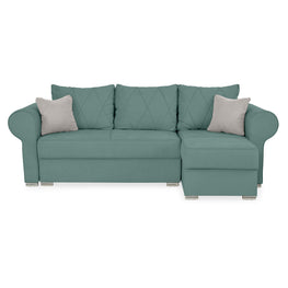 AMIRA Canapea extensibilă, 3 locuri, șezlong interschimbabil, stofă