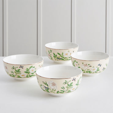 PEONY Set 4 boluri, porțelan, D.14cm