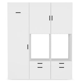 WASH&STORE Set mobilier baie, 6 dulapuri depozitat mașina spălat/uscător