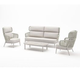 BILBAO Set mobilier terasă/grădină, 2 fotolii, canapea și masă