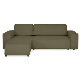 AINE Colțar extensibil, șezlong interschimbabil cu ladă depozitare, stofă