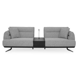 ODENSE Canapea 2 locuri, 2 perne decorative și consolă incluse, stofă - Articol resigilat