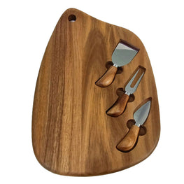 HARMONY Set platou servire brânzeturi, lemn, L.38cm