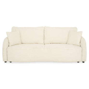 AIMEE Canapea extensibilă, 3 locuri, ladă depozitare, stofă