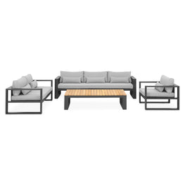 FERMO Set mobilier terasă /grădină, fotoliu, canapea 2 locuri, canapea 3 locuri și măsuță