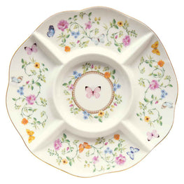 DANCING BUTTERFLIES Platou servire, porțelan, D.25.5cm